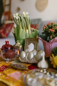A table set with items ready to celebrate Nowruz: The Persian New Year 