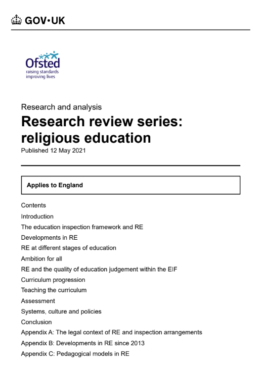 Ofsted research review RE Ofsted research review RE