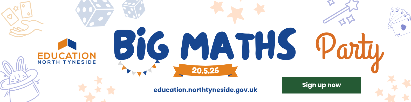 Big Maths party site sign up banner